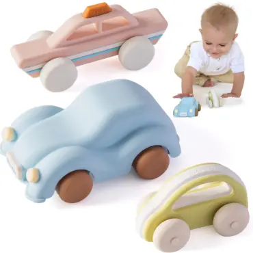 MOONKIE FOOD GRADE SILICONE TOY CARS FOR BABIES & TODDLERS