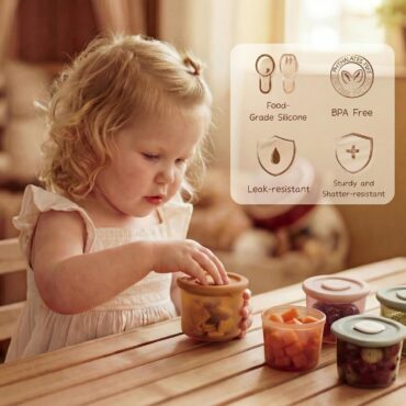 MOONKIE RECIPIENTES DE SILICONA PARA ALIMENTOS PARA BEBÉS