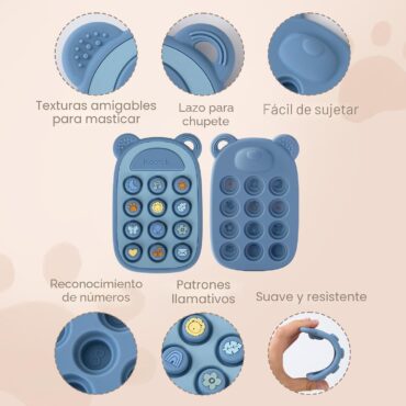 MOONKIE SILICONE PRESS PHONE TEETHING TOY FOR BABY 3 MONTHS+