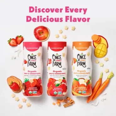 ONCE UPON A FARM STRAWBERRY, COCONUT & SWEET POTATO PUFFED SORGHUM SNACK